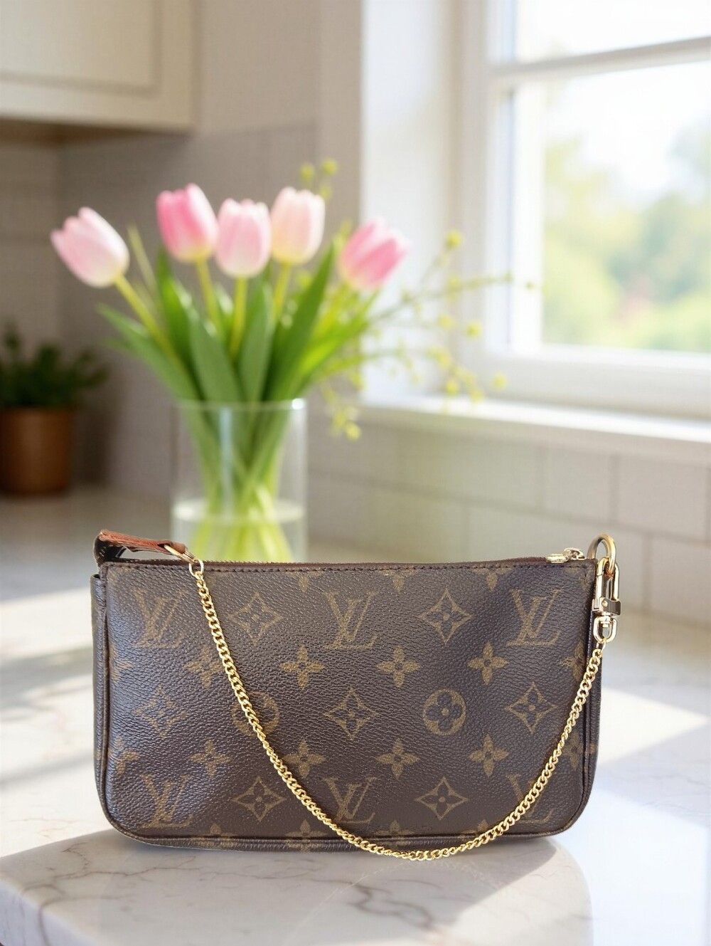 Louis Vuitton Pochette Accessoires Monogram Vintage Y2K ✨EUC - Picture 7 of 14